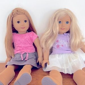 2 American Girl Dolls & their outfits, goods